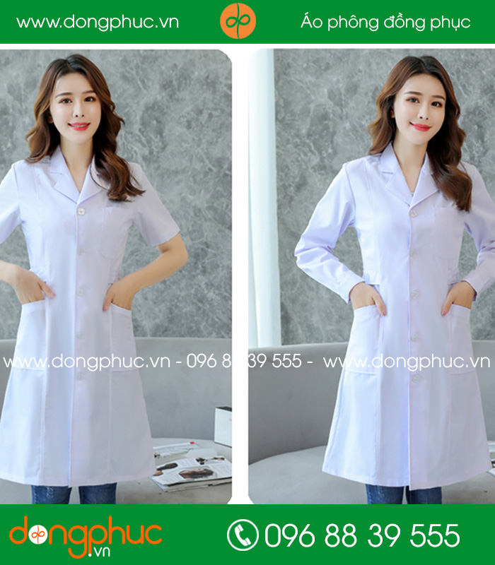 Áo blouse đồng phục y tá - Bác sĩ màu trắng